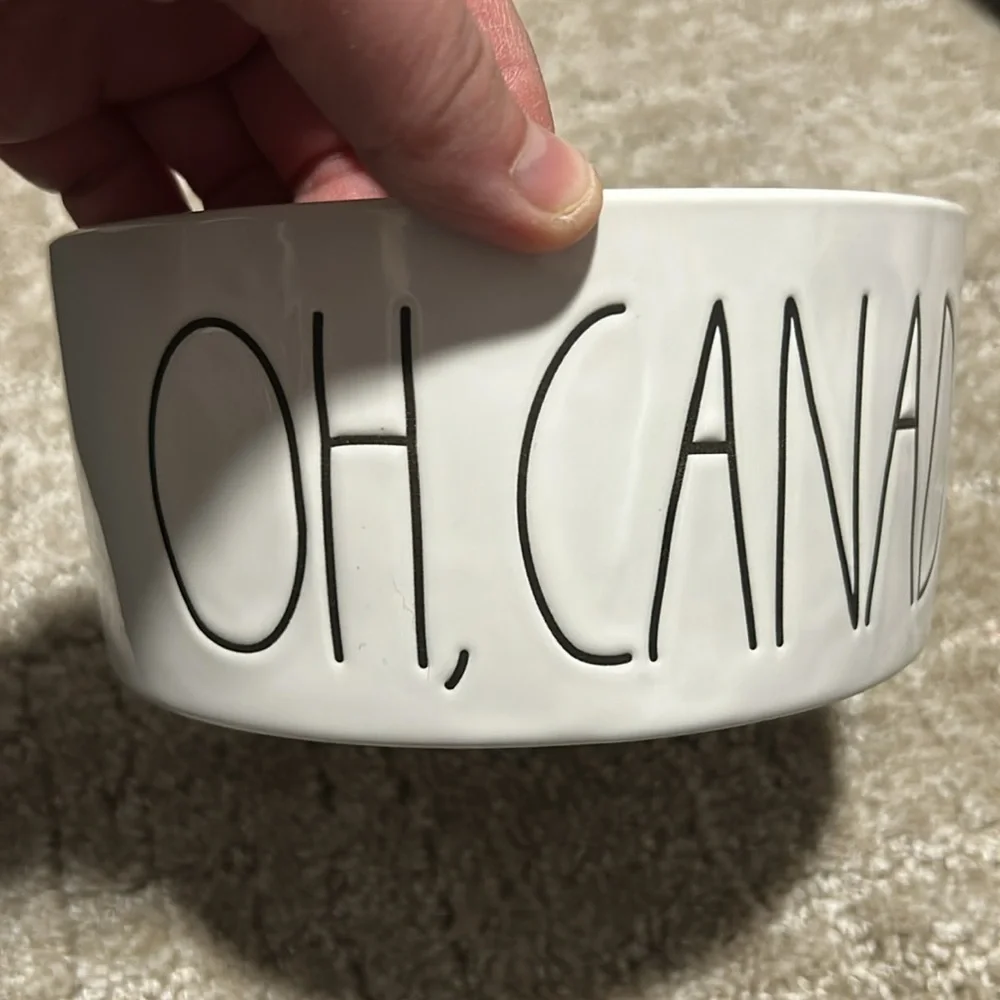 Rae Dunn OH CANADA large dog bowl